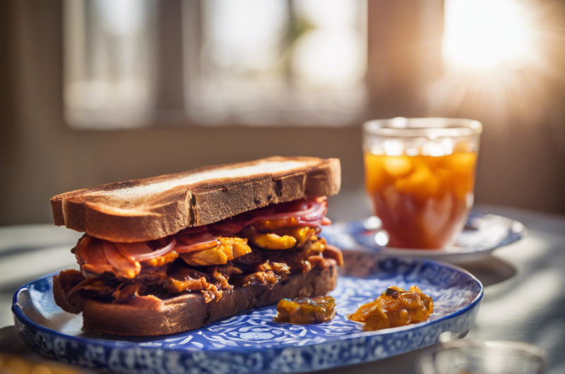 Mango and Onion Bhaji Veggie Sandwich