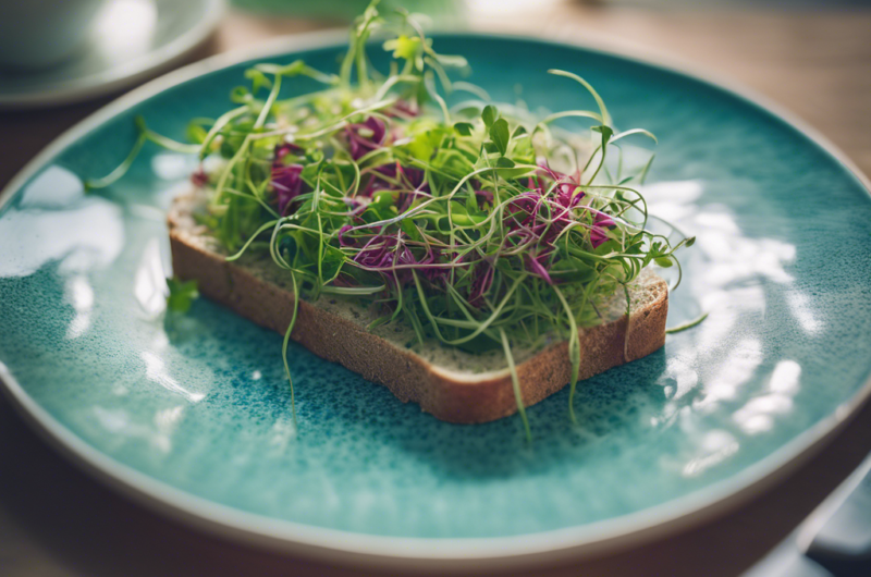 Vegetarian Sandwich with Houmous and Sprouted Beans